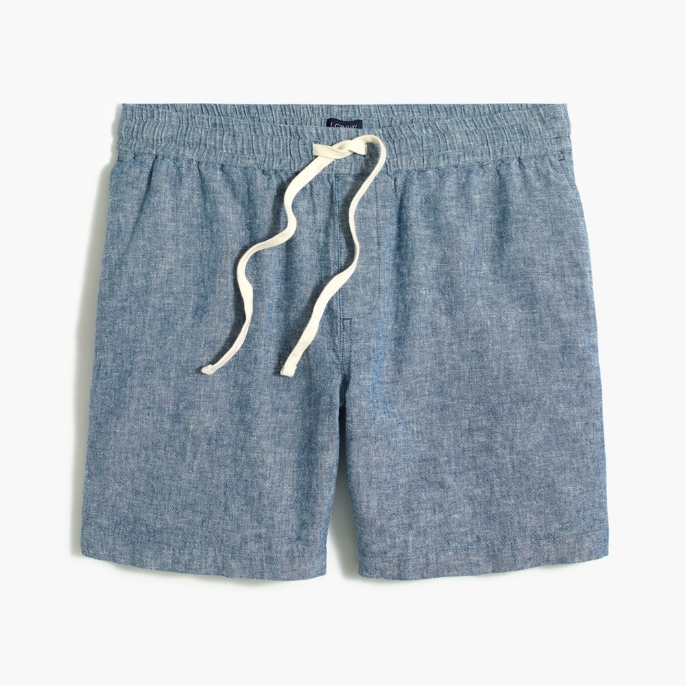 NWT J. Crew 7" linen-cotton drawstring short